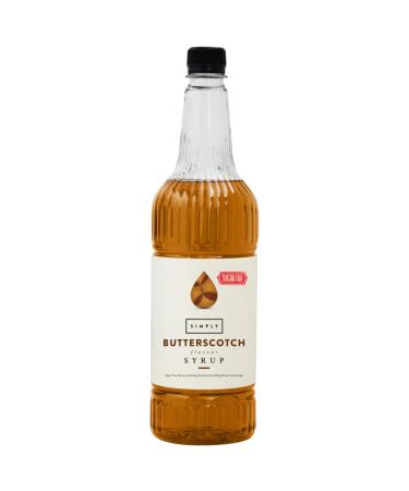 Simply Sugar Free Butterscotch Syrup Low Calorie Vegan & Nut Free Flavoured Syrup for Coffee Cocktails & Baking (1 Litre)