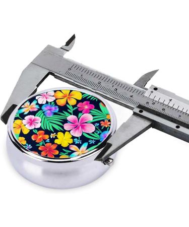 Colorful Flowers Round Pill Box | 3 Compartment Portable Organizer for Travel | International Shipping Available - Buy Online on GoSupps.com