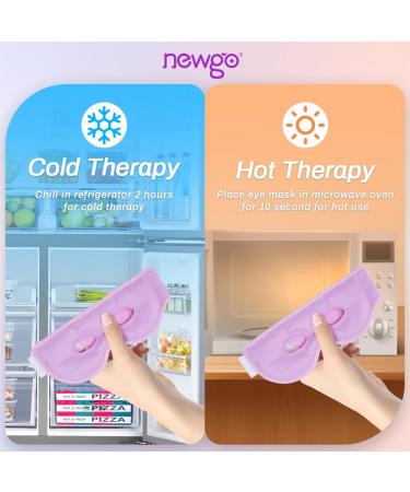 NEWGO Cold Eye Mask - Reusable Hot Cold Therapy Cooling Eye Mask for Puffy Eyes, Migraine, Dark Circles, Dry Eyes, Swollen Eyes, Sinus Pain - Light Purple - Buy Online on GoSupps.com