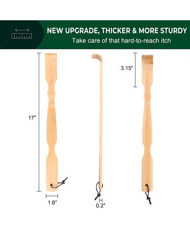 Bamboo Back Scratcher  RENOOK Newest Polished Thicken Extended Backscratchers for Adults Men Women Wooden Self-Treatment Back Itching Artifact - Buy Online on GoSupps.com