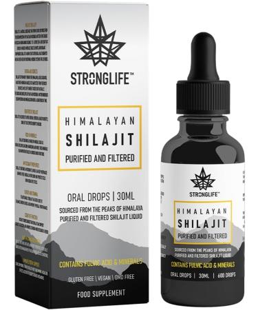 Shilajit Resin Stronglife Himalayan Liquid Oil Drops 30 Gram Equivalent | Natural Source of Fulvic Acid & Mineral Oral Drops | UK Lab Certified | 30ml - Buy Online on GoSupps.com