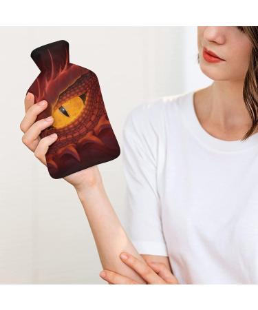 Dragon Eyes Red Hot Water Bottle with Plush Cover - Hand Warmer for Adults & Kids | 26.5x15.3cm - Fast International Shipping - Buy Online on GoSupps.com