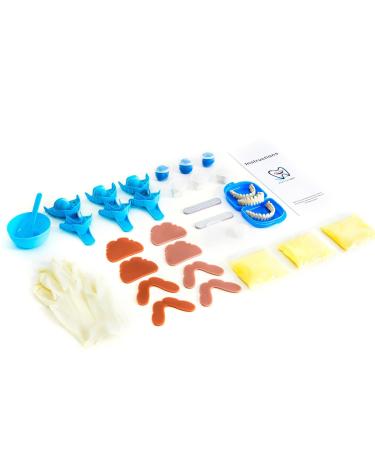 DENTUREWAY DIY Denture Kit with Impression(3 Sets of False Teeth) Do-It-Yourself Denture Solution DIY Partial Denture kit DIY Denture (White)