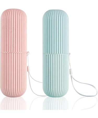 Travel Toothbrush Holder Case - 2Pcs Portable Toothbrush Cover with Strap for Daily Use & Camping | International Shipping - Buy Online on GoSupps.com