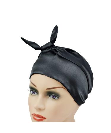 Satin Edge Laying Scarves for Wigs | Women's Grip Band Headband for Yoga Makeup & Sports - Black - Buy Online on GoSupps.com