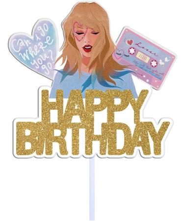 Star Girl Cake Topper Music Birthday Party Cake Decorations Supplies Golden - Buy Online on GoSupps.com