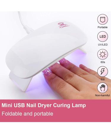 Makartt 6W LED Nail Dryer Curing Lamp USB Portable for Gel Nails - White C-01 Mini Nail Lamp - Buy Online on GoSupps.com