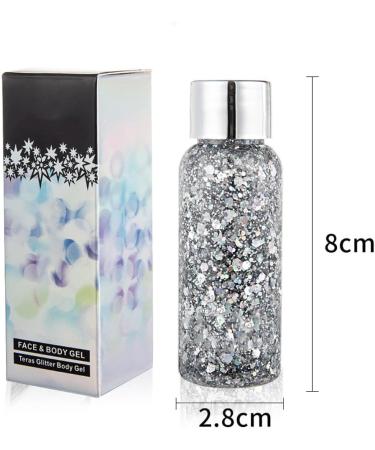  HADAVAKA Body Glitter Gel Sequins Chunky Glitter Liquid Gel Sparkling Festival Party Lotion Glitter Nail Art DIY Glitter Gel For Face Nail Lip Hair Christmas Festival Party Makeup Decoration (Brown) - Buy Online on GoSupps.com