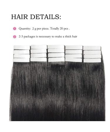SEGO TAPE Extensions - 100% Remy Hair Adhesive Tape Extensions 20 Pieces + 10 Free Tapes Black #1 14 (35cm) - Shop Premium Quality Now! - Buy Online on GoSupps.com
