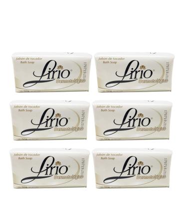 Lirio Dermatologico Bar Soap. Glycerin Enriched Antibacterial Soap. For Daily Use. Suitable for all Skin Types. 5.3 Oz. Pack of 6