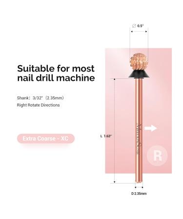 MelodySusie 5.0MM Ball Shape Pedicure Bit - Extra Coarse 3/32 Carbide Tungsten Tool for Callus Removal & Nail Preparation | Beginners Rose Gold Series Bit-S - Buy Online on GoSupps.com