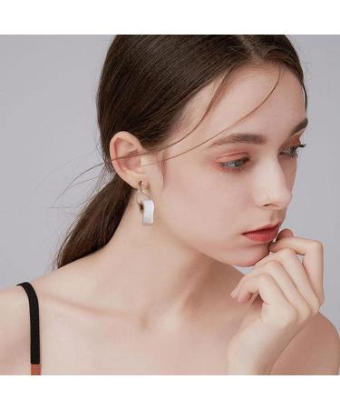 kaixinbukaixin Pearl Toilet Paper Ear Hooks 3D Paper Earrings Roll Ear Drops Jewellery Gifts Gold + White - Buy Online on GoSupps.com