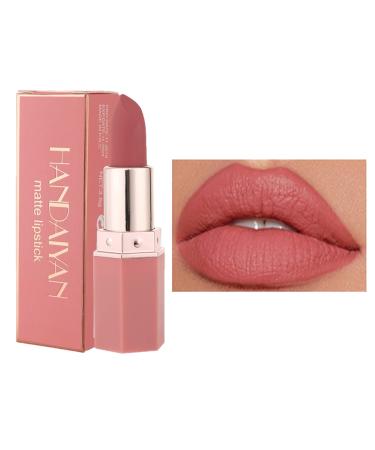 Matte Lipstick Long Lasting Non Stick Cup Velvet Lipstick Lip Gloss Waterproof Lipstick Professional Lipstick Cosmetics Make Up Gifts Full-Coverage Lip Color Lipsticks for Women (Honey peach)