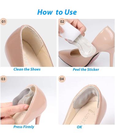 Wotermly 2 Pairs Cow Leather Heel Grips - Grey Heel Pads for Loose Women's Shoes - Buy Online on GoSupps.com