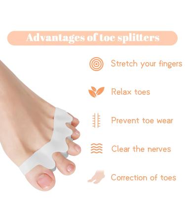 Emperoch Silicone Toe Spreaders - 2 Pairs Hallux Valgus Correction & Toe Separators (7x1.5 cm White) - Comfortable Toe Protector for Better Foot Health - Buy Online on GoSupps.com