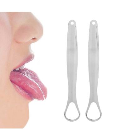 2 pieces of tongue scraps for adults portable reusable tongue scraps tongue cleaner made of stainless steel for the refreshment of the breath (s)