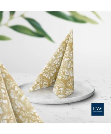 PAW 3-Layer Napkins (33x33 cm) - 20 Colorful Paper Napkins for Weddings Communions and Special Celebrations | Beautiful Moments with Gold Ornamentation - Buy Online on GoSupps.com