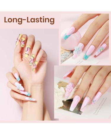 Solid Builder Gel for Nails - Clear White & Pink Hard Gel for 3D Nail Art | UV Nail Lamp & Chrome Powder Included | Ideal for DIY & Nail Salon Extensions - Buy Online on GoSupps.com