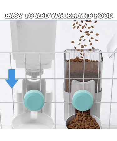 Kathson Rabbit Gravity Auto Feeder Set 35oz - Hanging Automatic Food/Water Dispenser for Small Pets - Ideal for Rabbit, Chinchilla, Guinea Pig, Hedgehog, Ferret, Kitty, Puppy - Blue - Buy Online on GoSupps.com
