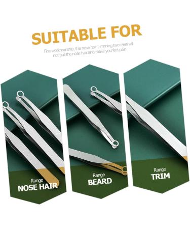 Beaupretty Stainless Steel Nose Hair Trimmers - Precision Round Nose Tweezers for Men | Multi-Purpose Beard & Nasal Hair Removal | 2 Pack - Buy Online on GoSupps.com