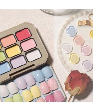 Creamy Colorful Nail Polish Set Nine-Square Grid Solid Gel Glue Nail Polish Glue Set Long Lasting Solid Nail Polish Palette (4) - Buy Online on GoSupps.com