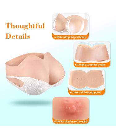Icever Silicone Breast Shapes 2.0 - Realistic H Cup Prostheses for Mastectomy & Crossdressers | Light Ivory White Size XL - Buy Online on GoSupps.com