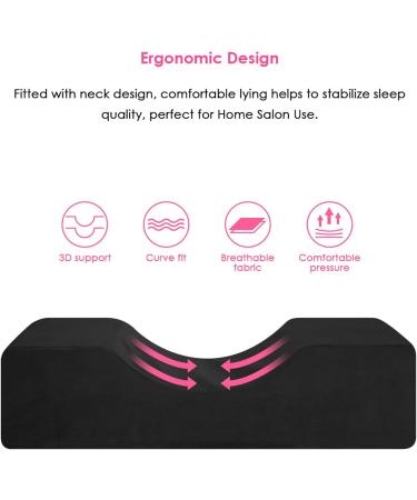 Ohhgo Eyelash Cake & U-Shape Memory Foam Pillow - Extra Soft Ergonomic Neck Pillow for Eyelash Extensions & Makeup - Flannel Beauty Salon Essential - Buy Online on GoSupps.com