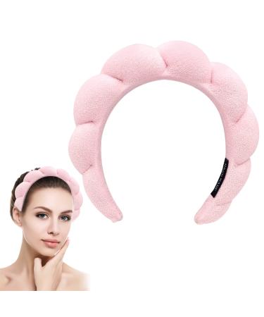 WQQ Spa Headband  Spa Headband for Washing Face  Makeup Headband  Skincare Headbands for Makeup Removal  Shower  Skincare  Terry Cloth Headbands for Women  Pink  Pack of 1