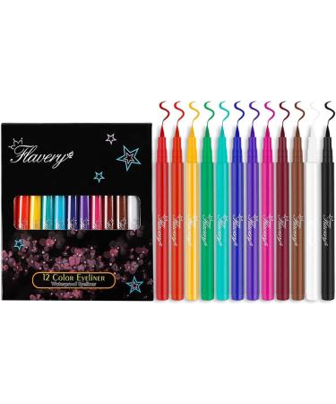  Pakivs Set of 12 matte liquid eyeliner pencils pigmented eyeliner pencil long-lasting and waterproof makeup kit for women - Buy Online on GoSupps.com