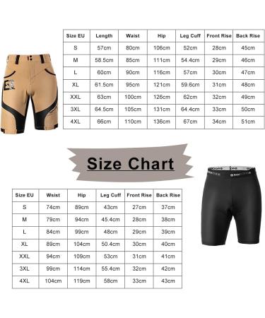 Rockbros Men's 4D Breathable Cycling Shorts with Seat Cushion - MTB Bike Pants in Black Light Brown & Gray (M-4XL) - Buy Online on GoSupps.com