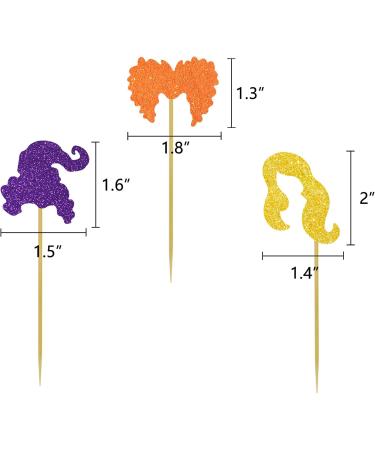 Hocus Cupcake Toppers Pocus Halloween Party Decorations Witch Hair Food Picks Trick or Treat Supplies - Buy Online on GoSupps.com