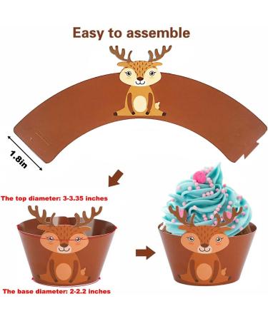 48pcs Baby Safari Jungle Animals Cupcake Toppers with Wrappers Woodland Animal Kids Birthday Cake Toppers Decor Forest Themed Cupcake Toppers for Baby Shower Birthday Gender Reveal Party Decor - Buy Online on GoSupps.com