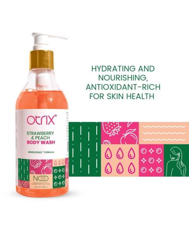 O.trix Strawberry & Peach Hydrating Body Wash | Sulphate & Paraben-Free | Nourishing & Gentle Cleansing for All | 290ml - Buy Online on GoSupps.com