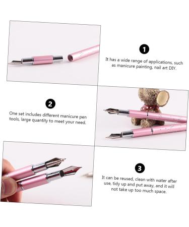 1 Set nail art pen builder gel brush nail polish pens nail art liner brush nail drill point pen nail painting pen DIY embroidery tool tools Stainless steel drawing tool diamond - Buy Online on GoSupps.com