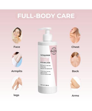 NaturaverdePro Soothe After Wax Lotion Shea Butter Olive Oil and Aloe Vera Lotion Post Wax Care Hydrating Moisturizer for Irritated Skin Care - 6.8 oz - Buy Online on GoSupps.com