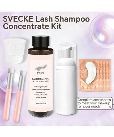 Premium Lash Shampoo Concentrate 100ml | Oil-Free Eyelash Extension Cleanser Kit | Ultimate Lash Cleaning Brush & Bottle - Buy Online on GoSupps.com