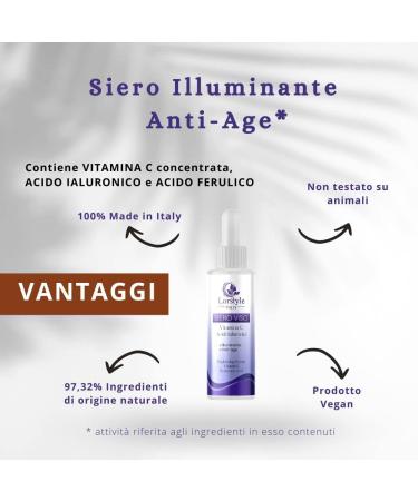 Lorstyle Vitamin C Serum for face with Hyaluronic Acid and Ferulic Acid - Brightening Moisturizing Anti-aging Anti Dark spot effects for Women/Men - Made in Italy - Buy Online on GoSupps.com