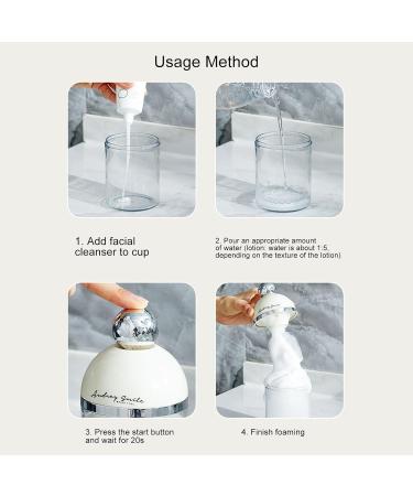 Portable Face Wash Foam Maker - Waterproof Rechargeable Facial Cleansing Tool for Home & Travel (White - Buy Online on GoSupps.com