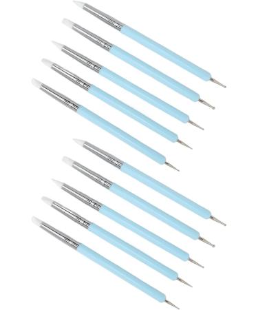 2 Set Dual Tipped Nail Art Dotting Pen Silicone Head Nail Art Sculpture Polish Carving Pen - Buy Online on GoSupps.com