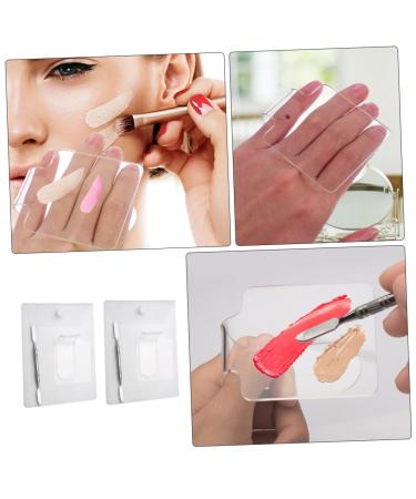 NOLITOY Acrylic Makeup Palette Set - 2pcs Handheld Mixing Trays for Blush Eyeshadow & Salon Use - Durable Stainless Steel Spatula Included - Buy Online on GoSupps.com