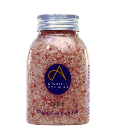 Absolute Aromas Detox Bath Salts 290g - Natural Pink Coarse Himalayan Salt Infused with 100% Pure Essential Oils of Cedarwood Grapefruit Geranium and Juniperberry Detox 290 g (Pack of 1)