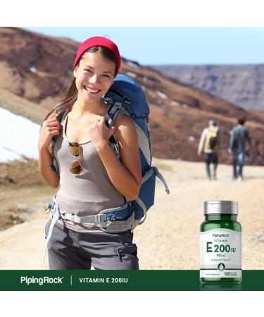 Piping Rock Vitamin E 200 IU Softgels - High Potency, Non-GMO & Gluten Free - 100 Capsules - Buy Online on GoSupps.com