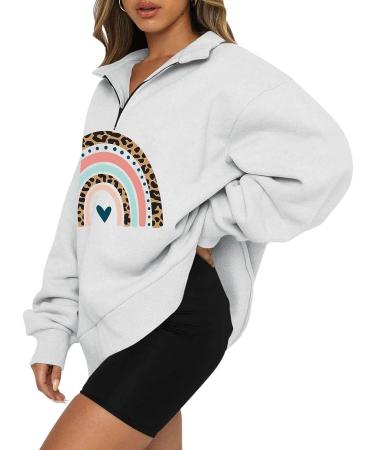 Women's Casual Autism Awareness 1/4 Zip Sweatshirt - White, Large - Buy Online on GoSupps.com