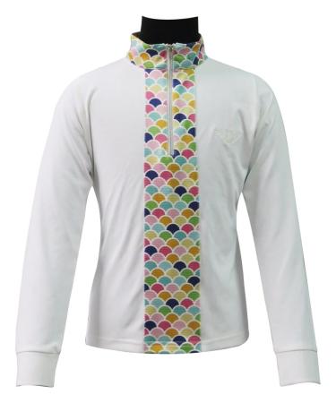 TuffRider Children's Iris EquiCool Riding Shirt White/Blue Large