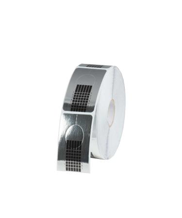 N&BF Profi modeling template silver angular |100 roll self -adhesive paper templates for the modeling of gel and acrylic nails |square art nail stencil silver