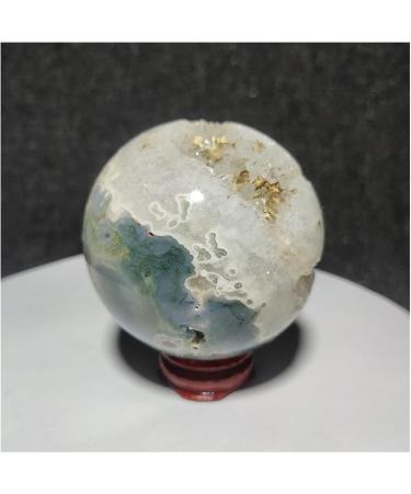 Natural Crystal Rough Natural Sphere Natural Crystal Cave Moss Aquatic Agate Ball Quartz Polished Gem Feng Shui Reiki Home Decoration 1pc 500-520g - Buy Online on GoSupps.com