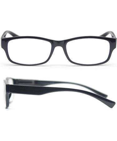 3 Pack Reading Glasses +2.25 for Men & Women - High Quality Comfortable Rectangular Design - Great Reading Aid (3 Black) - Buy Online on GoSupps.com