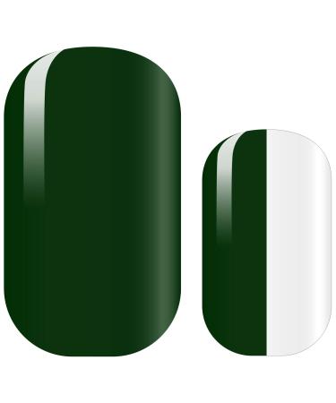 Avoa Beauty nail film -"Green with Envy" dark green green transparent nail art design 16 thin self -adhesive long -lasting nail wraps