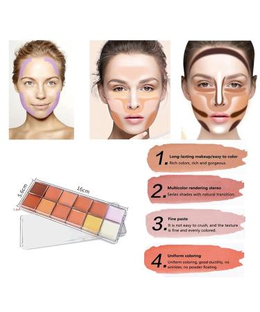 VERONNI 12 Color Cream Concealer Palette for Face Contouring and Full Coverage - Professional Makeup Essential - Buy Online on GoSupps.com