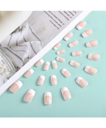 Sethexy Medium French False Fingernails - Nude Pink Acrylic Press-On Nail Tips for Women & Girls - Complete Cover - Buy Online on GoSupps.com